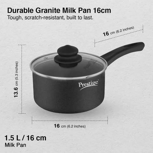 MRP ₹2 150.00 (inclusive of taxes) Content Prestige Omega Deluxe Granite Non-stick Kadai with Glass Lid, 26cm, 3.25 L (Black) Net Quantity 1 Unit MFG.BY TTK PRESTIGE LIMITED, REGISTERED OFFICE: PLOT NO. 38, SIPCOT INDUSTRIAL COMPLEX, HOSUR-635126, INDIA C - Detail View
